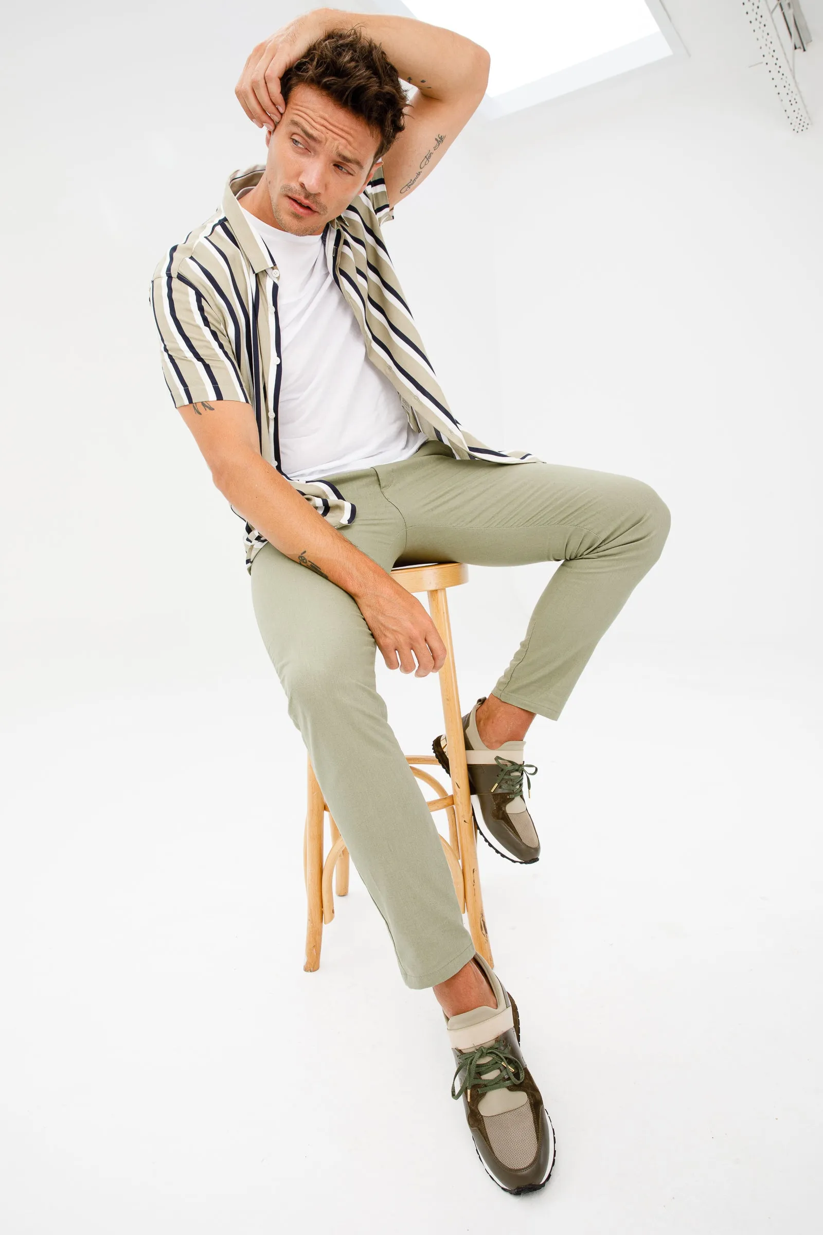 The Reno Green Leather Men Sneaker Final Sale! stretchy design