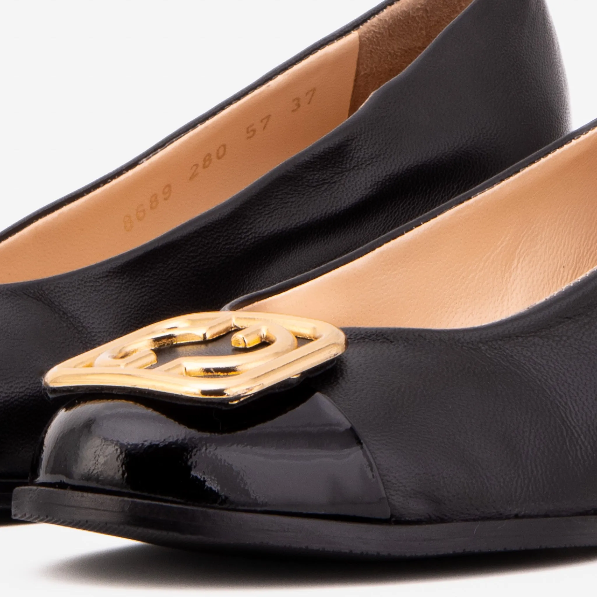 The Selene Black Leather Wedge Heel Women Shoe Sleek Line