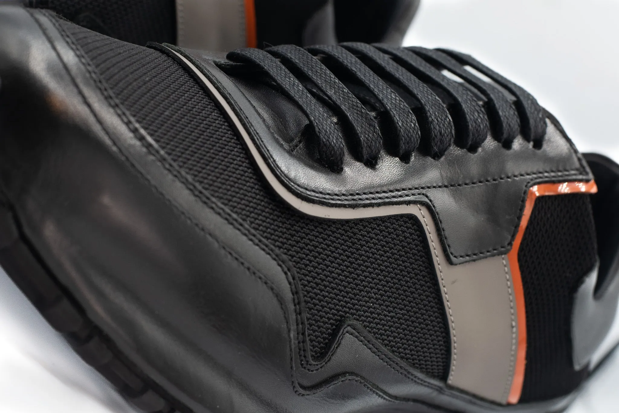 Odor Eliminating Sculpted wear The Tach Black Leather Men Sneaker Final Sale!