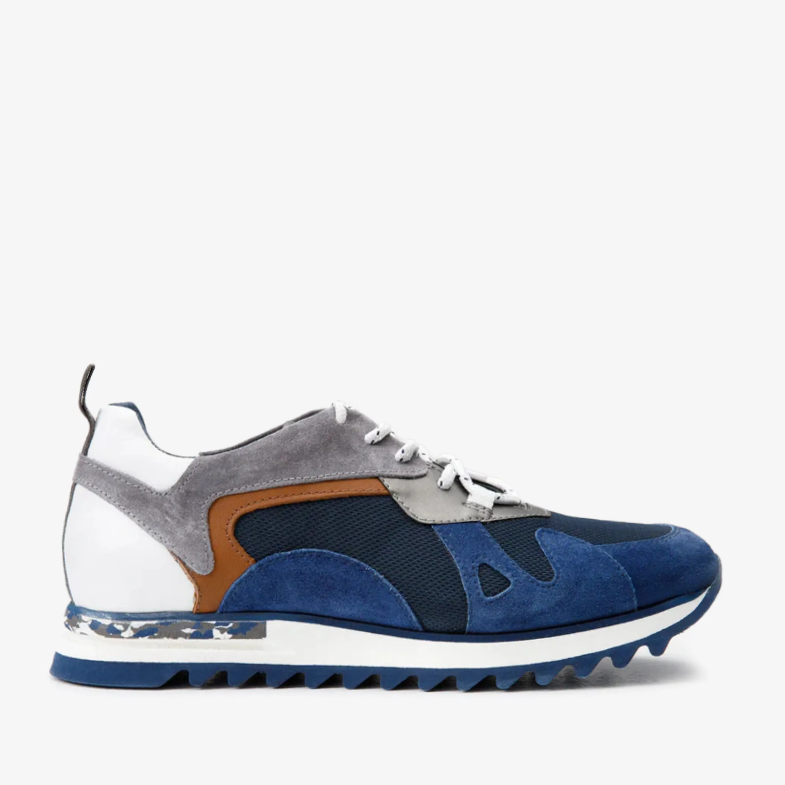 The Tyler Blue Leather Men Sneaker SoftSole