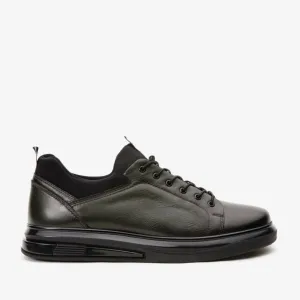 Flexible Traction Shock Base The Vilnius Green LeatherMen Sneaker Final Sale!