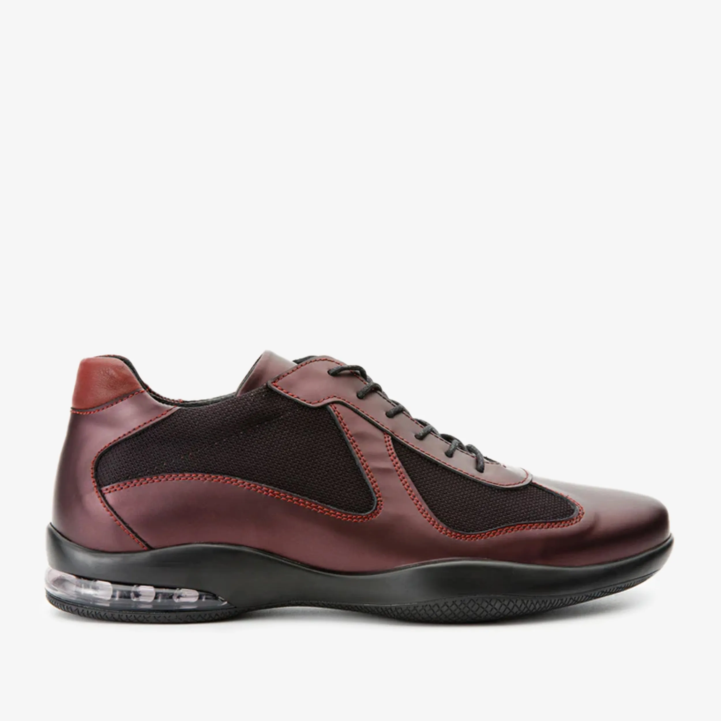 The Zona Burgundy Leather Men Sneaker Final Sale! Padded chic