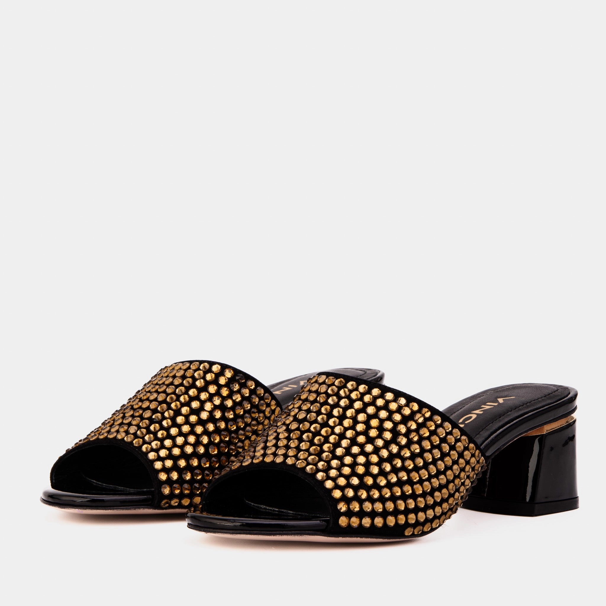 Durable Buckle Closure The Ailano Gold Glitter Leather Women Sandal