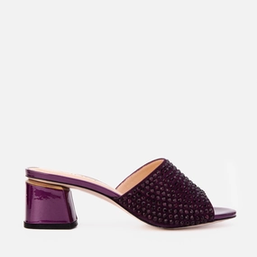 The Ailano Purple Glitter Leather Women Sandal Retro