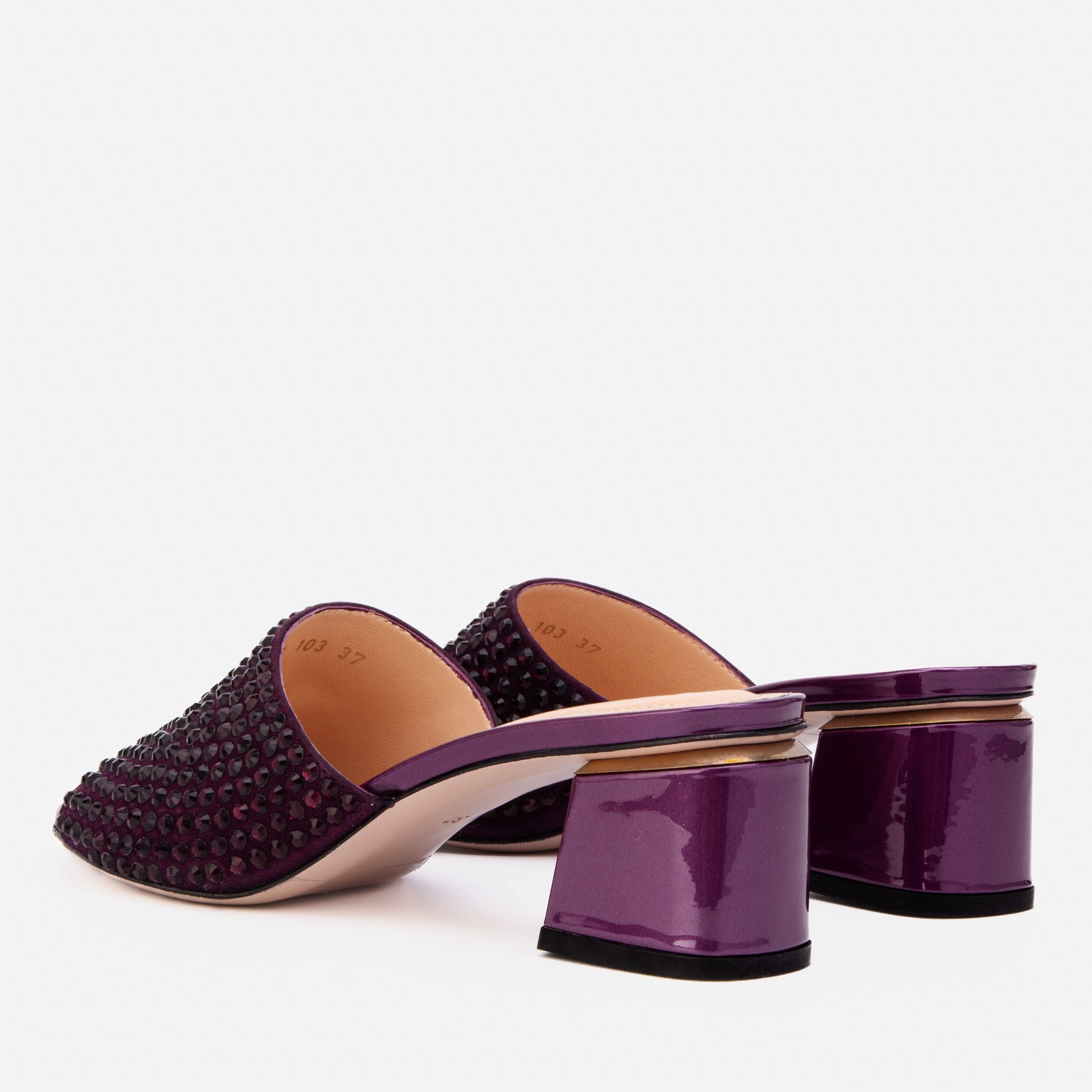 The Ailano Purple Glitter Leather Women Sandal All weather Comfy lining