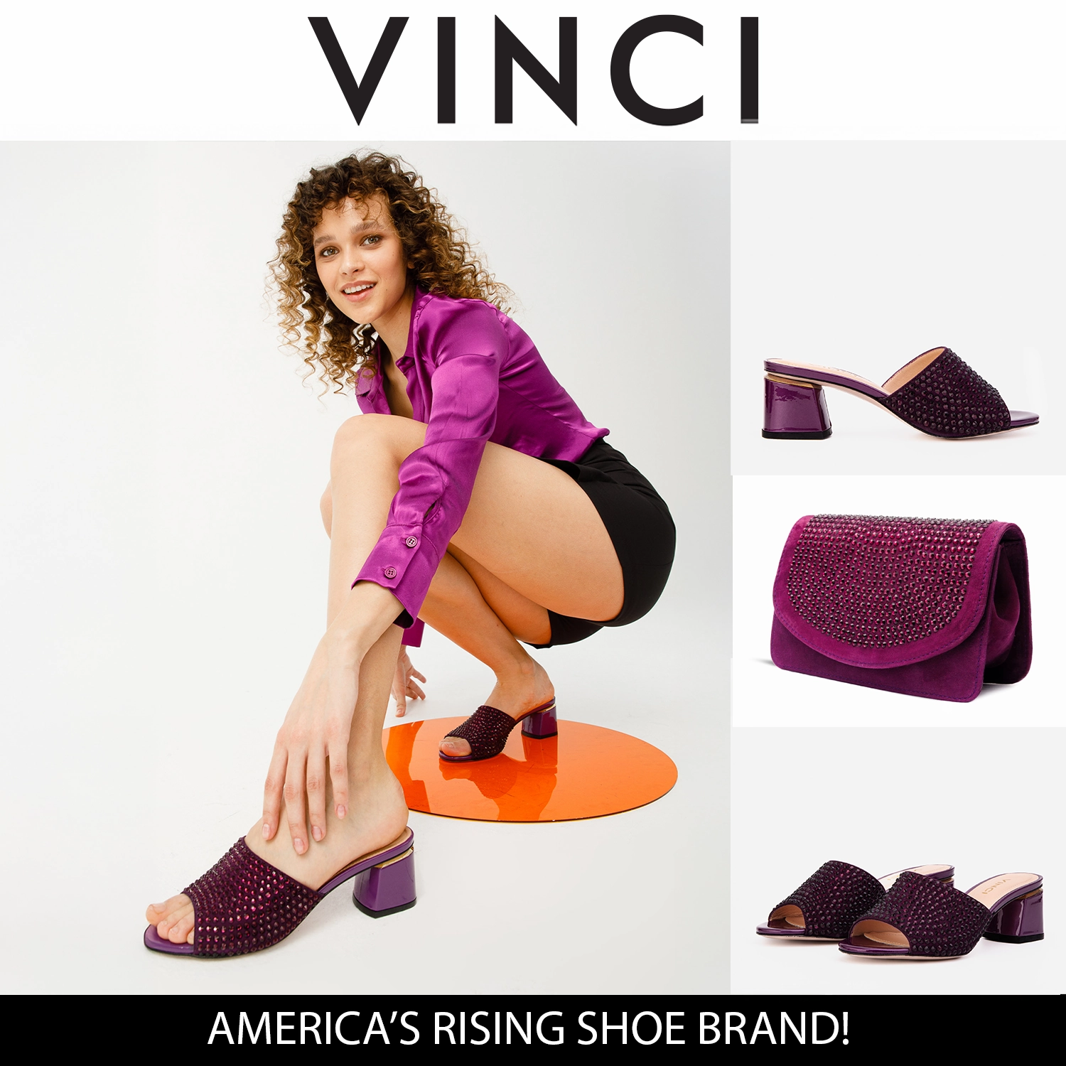 Trendy Vibe Cool Surface The Ailano Purple Glitter Leather Women Sandal