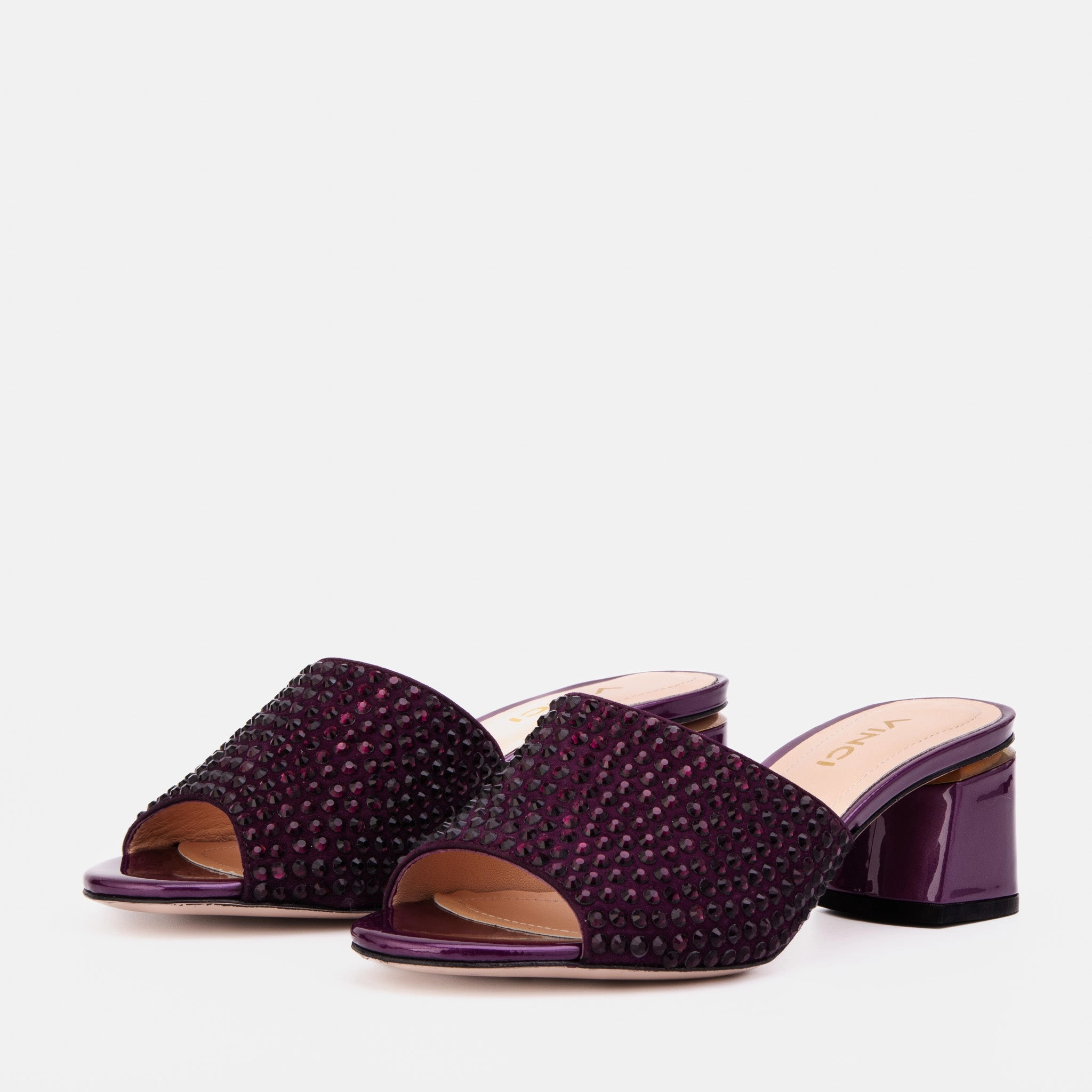 The Ailano Purple Glitter Leather Women Sandal Flexible Summer Sandals