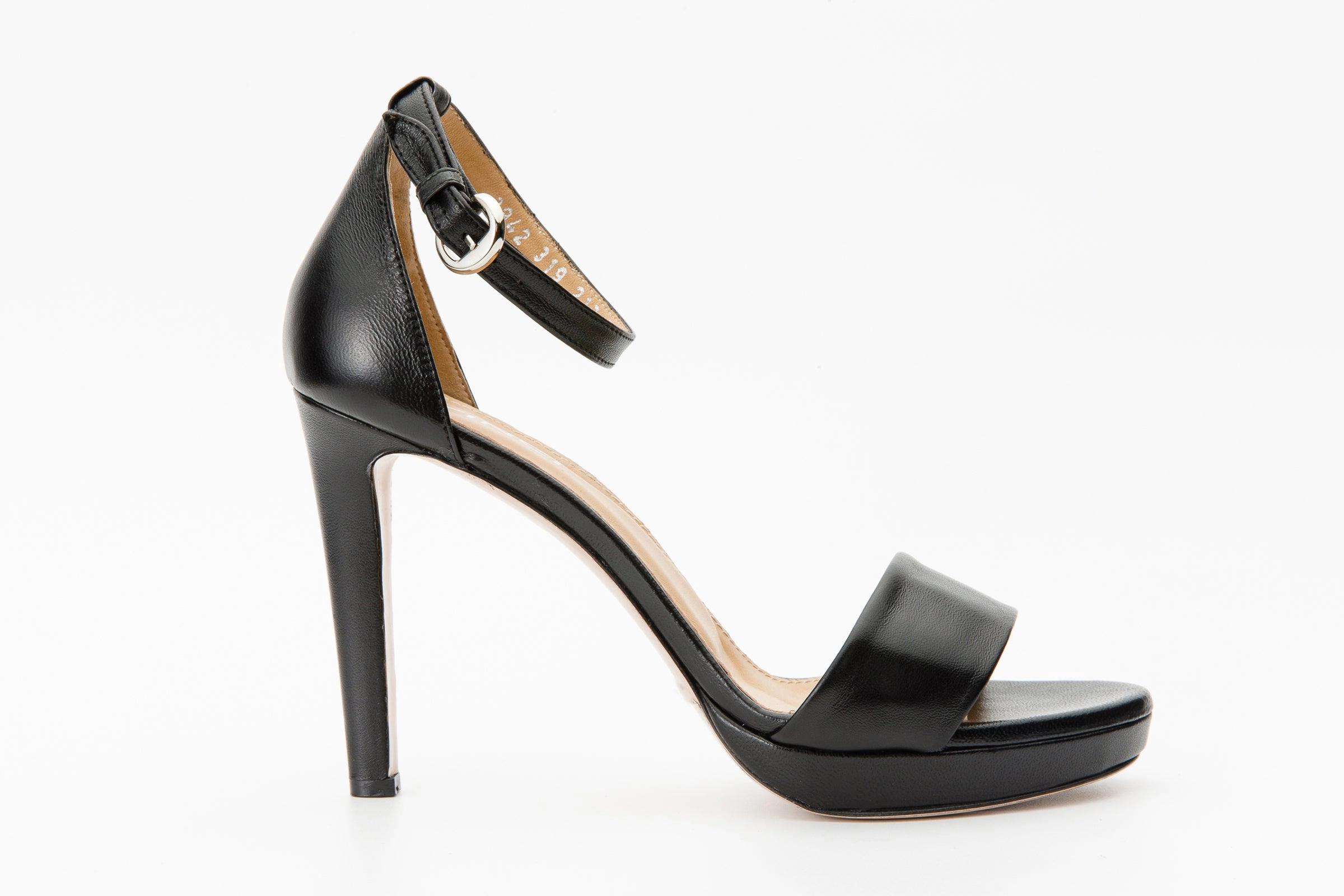 The Aksu Black Leather Ankle Strap Women Sandal Final Sale! Elastic Collar