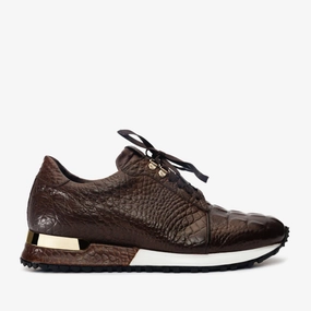 series The Bomba Brown Crocodile Leather Men Sneaker