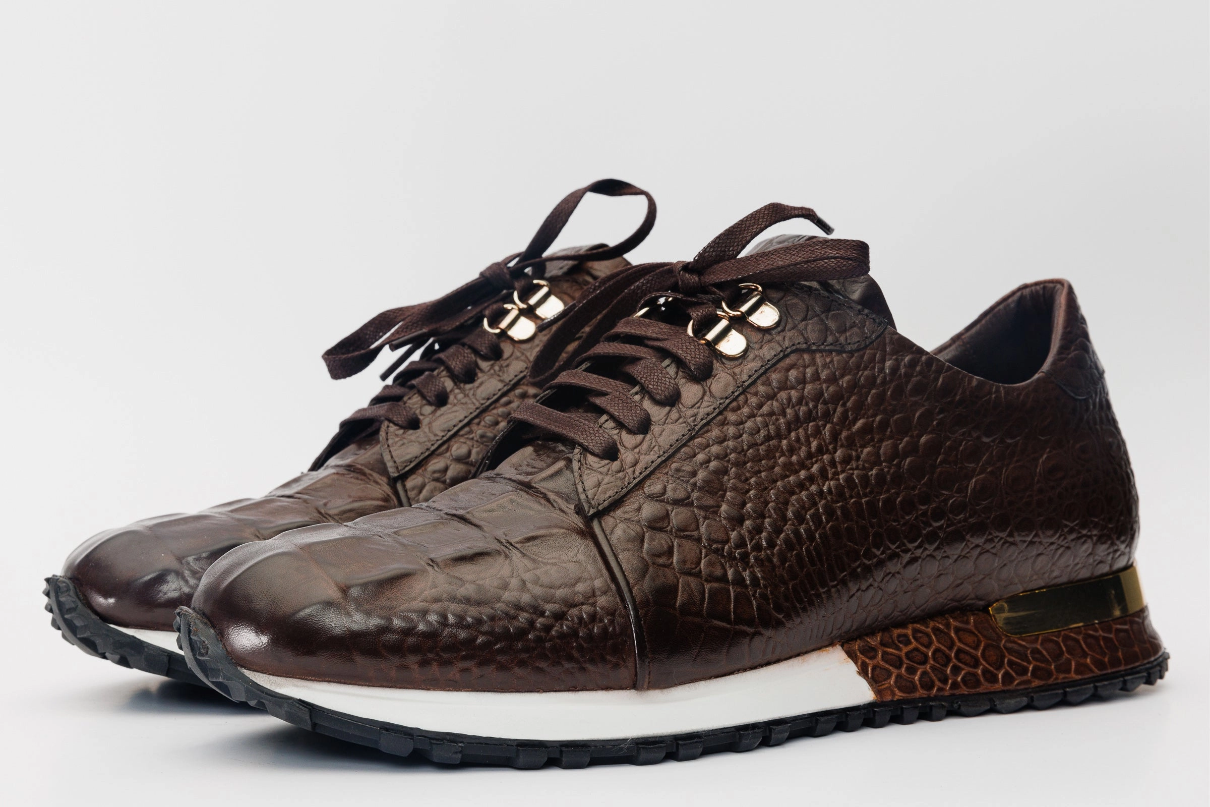 The Bomba Brown Crocodile Leather Men Sneaker Special
