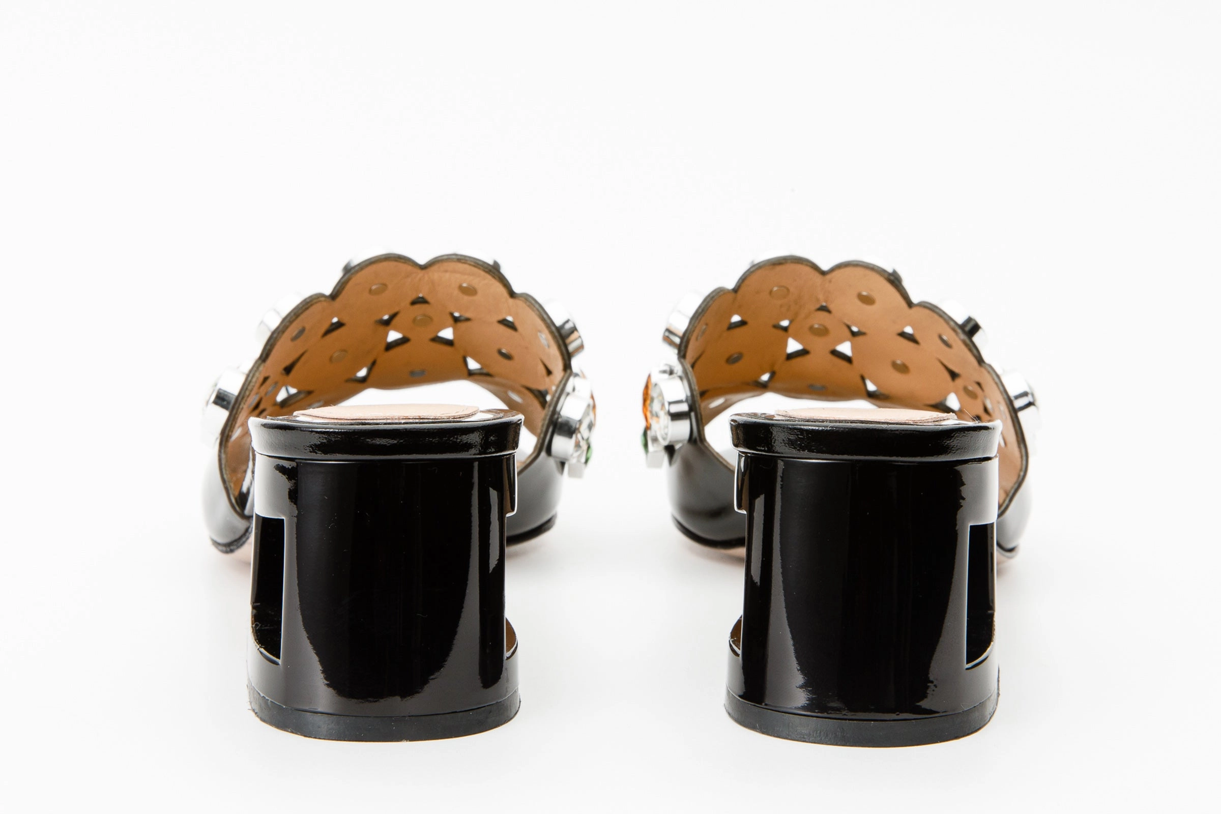 Gym Shoes The Capadica Black Leather Block Heel Women Sandal Final Sale!