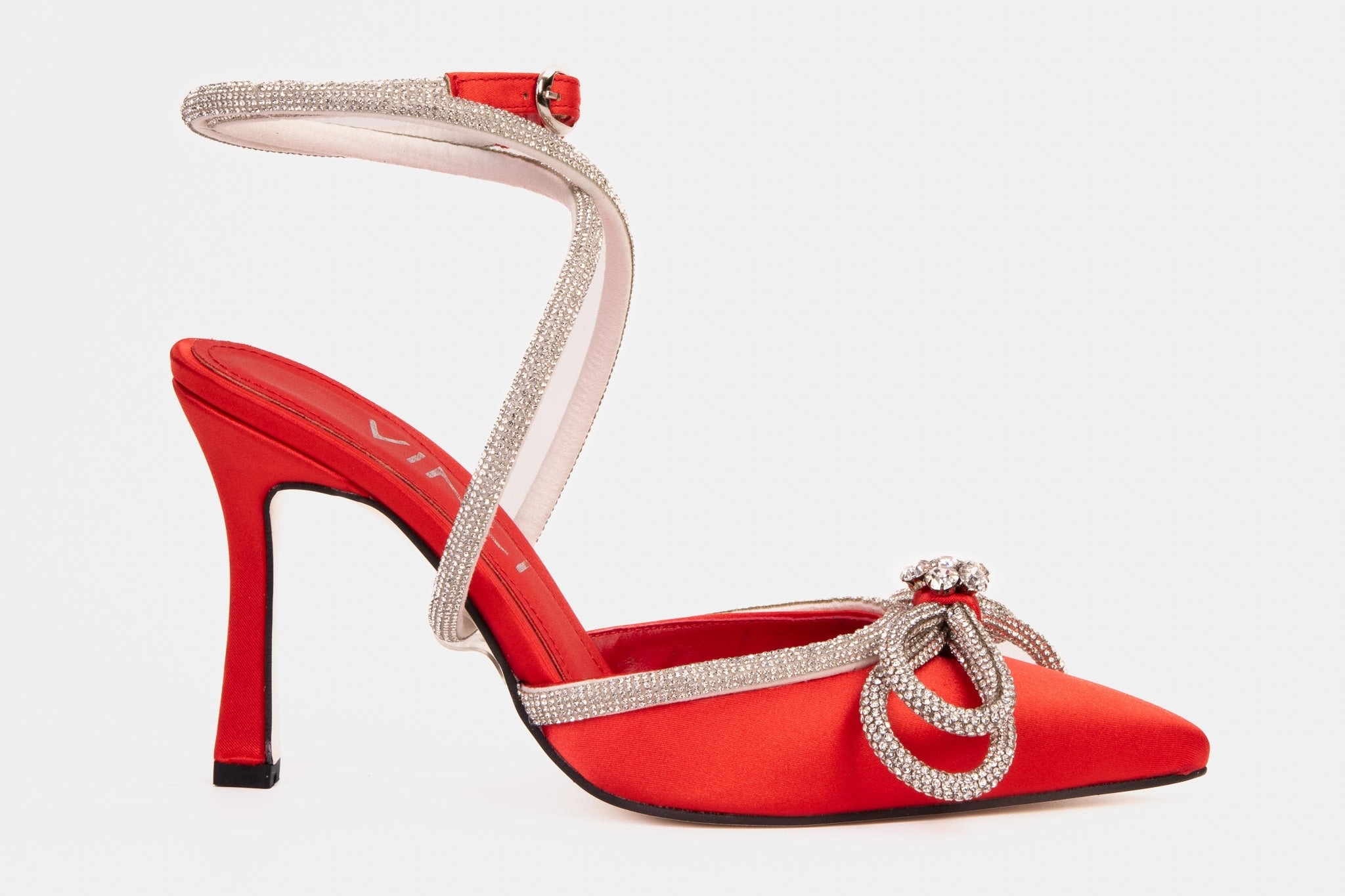 The Floransa Red Leather Pointy Toe Ankle Strap Women Sandal Final Sale! agility - improvement - level Quick Drying Materials