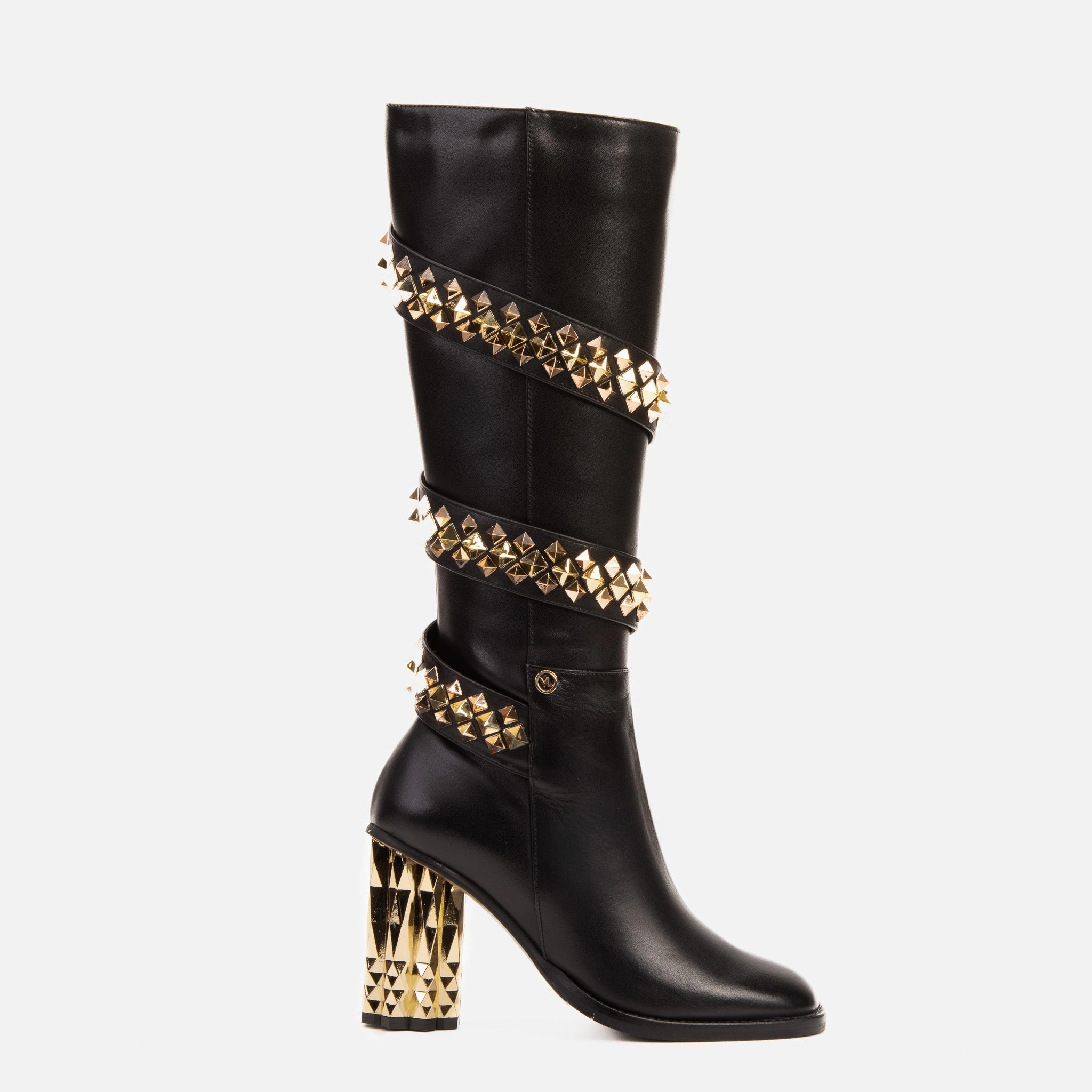 The Gladiator Black Leather Knee High Women Boot Hard Ground