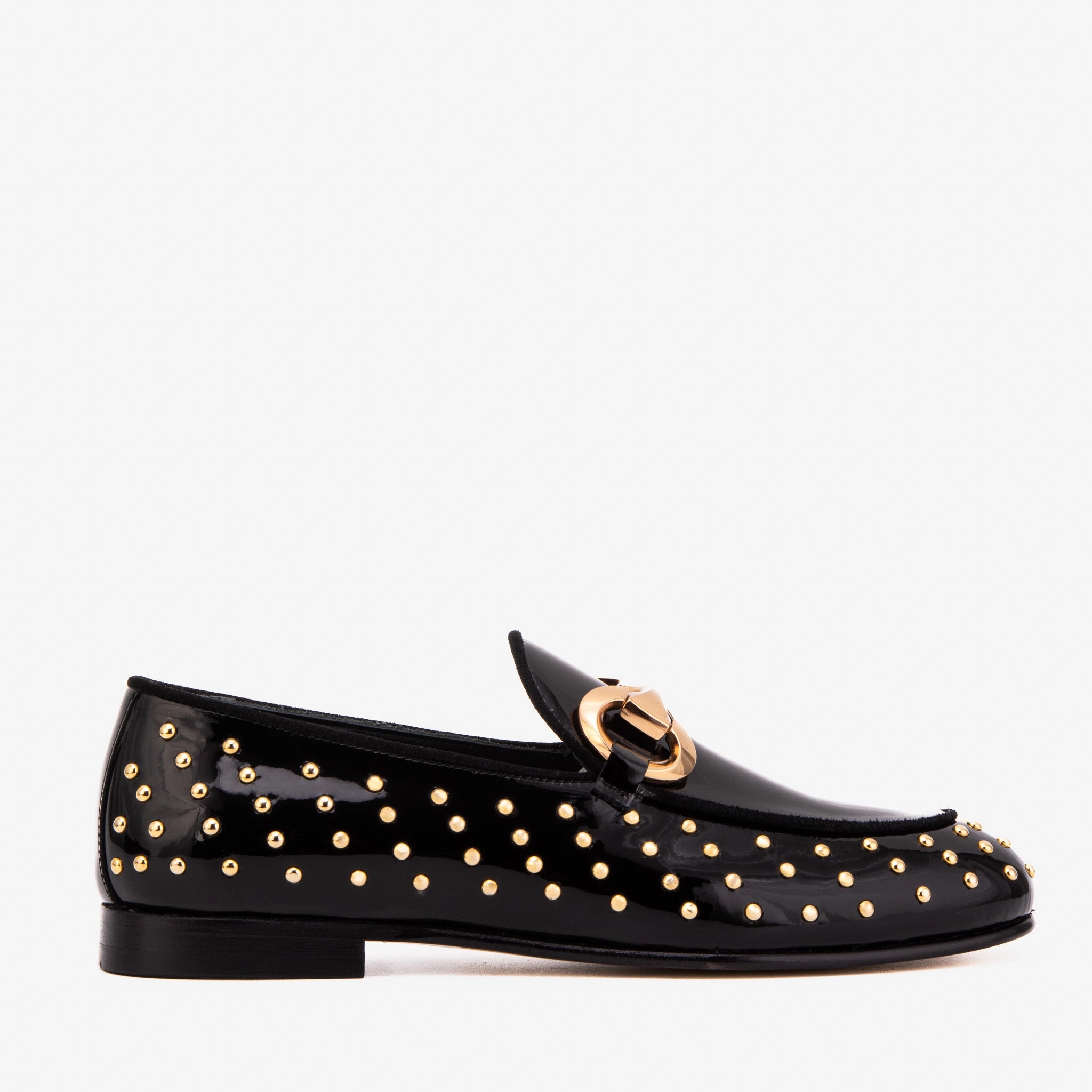 The Jupiter  Shoe Black Spike Leather  Bit Dress Loafer Limited Edition Women  Shoe side - zip Energy Returning Cushioning