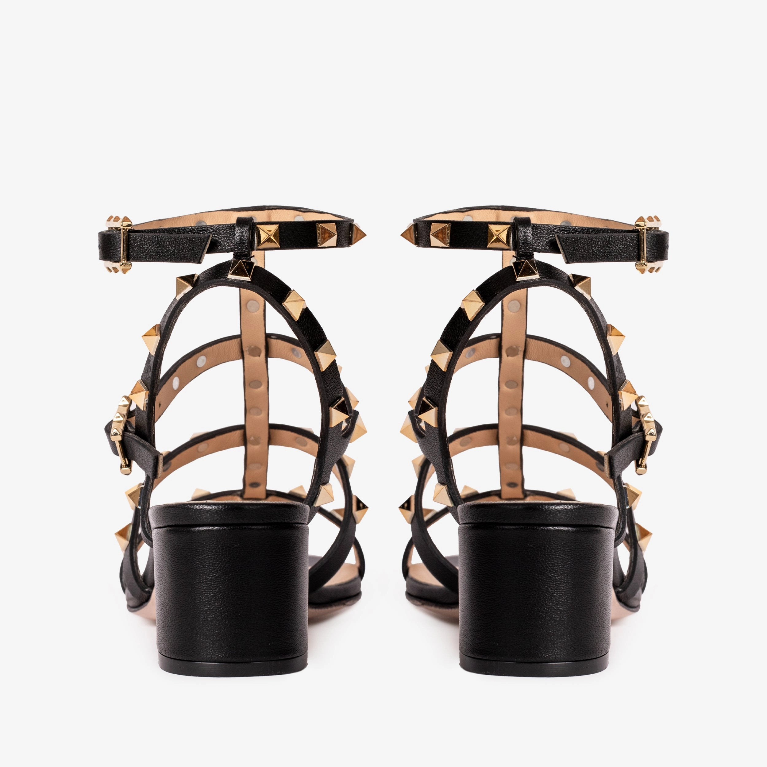The Nejapa Black Multi Strap Leather Women Sandal Rough texture Trend-setting wear
