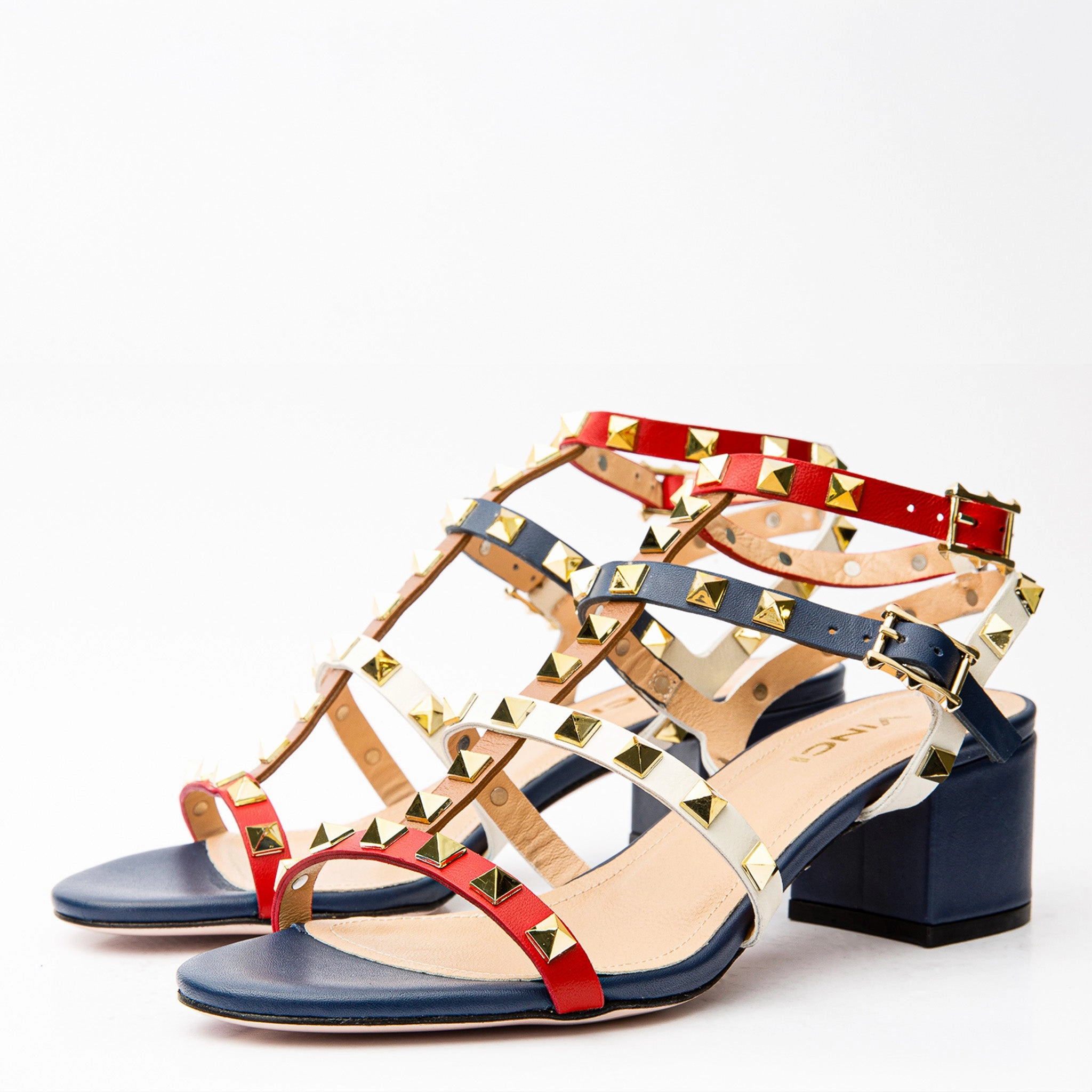 Breathable Lining Embroidered The Nejapa Multicolor Multi Strap Leather Women Sandal