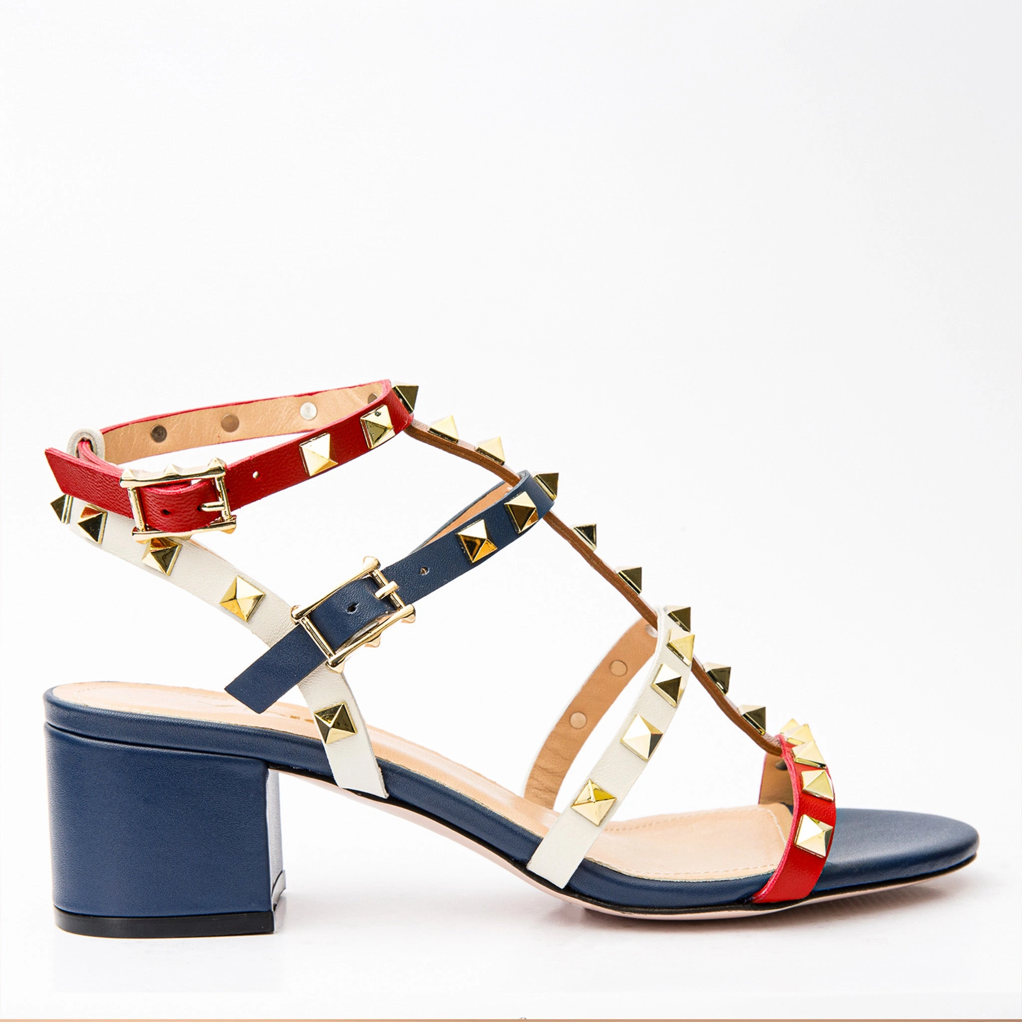 The Nejapa Multicolor Multi Strap Leather Women Sandal T Strap