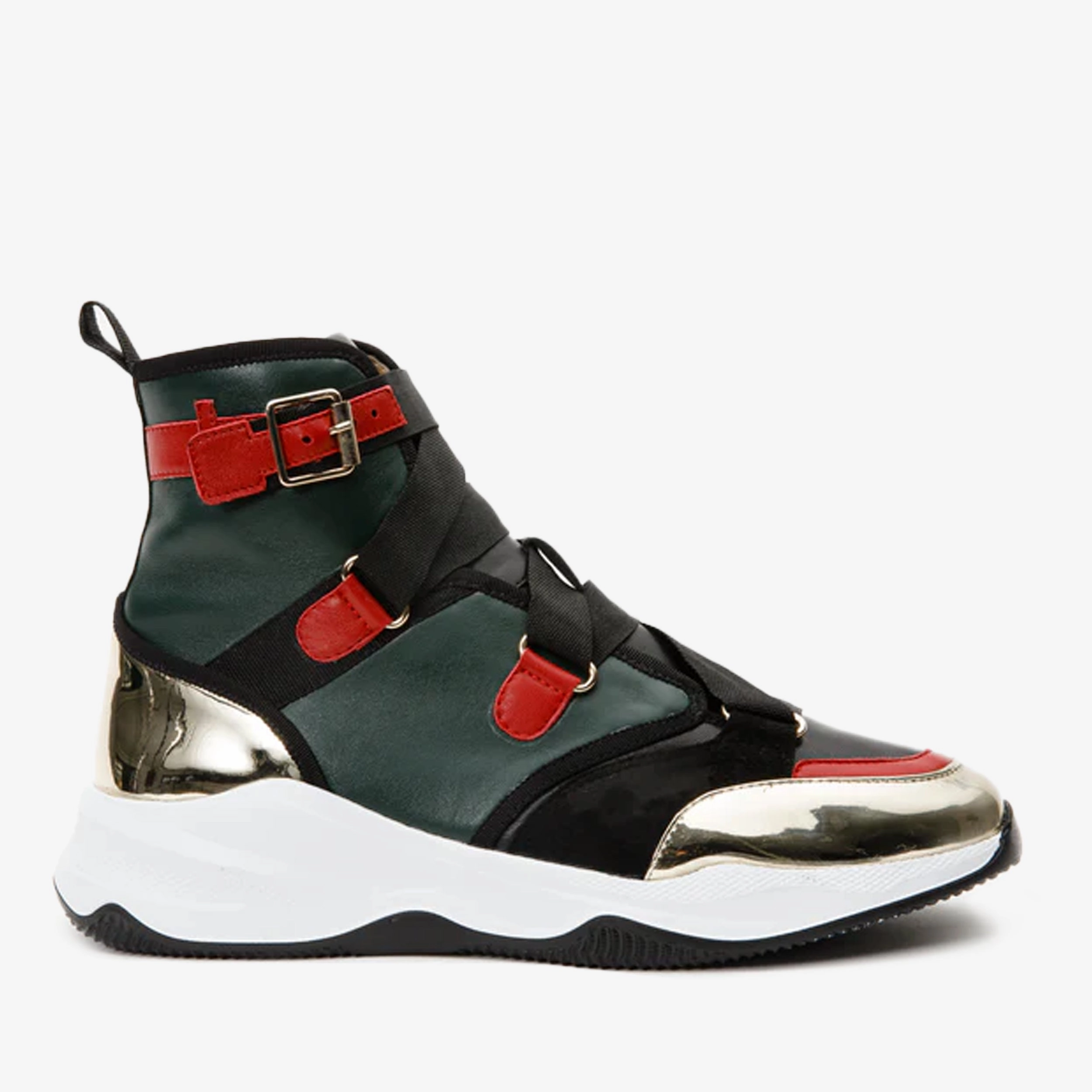 The Ottoman Green & Gold Leather Ankle Women Boot Final Sale! spring shoe collections