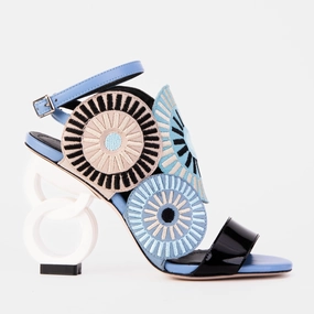 Foot Massage Flex form The Parama Blue Leather Ankle Strap Women Sandal