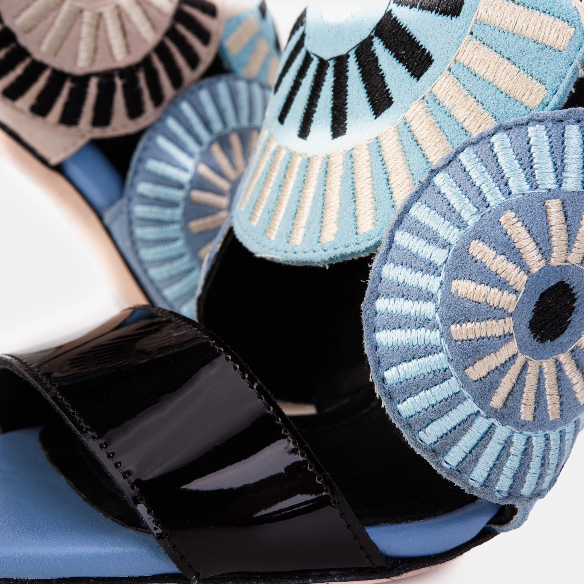 The Parama Blue Leather Ankle Strap Women Sandal Abrasion Resistant Material