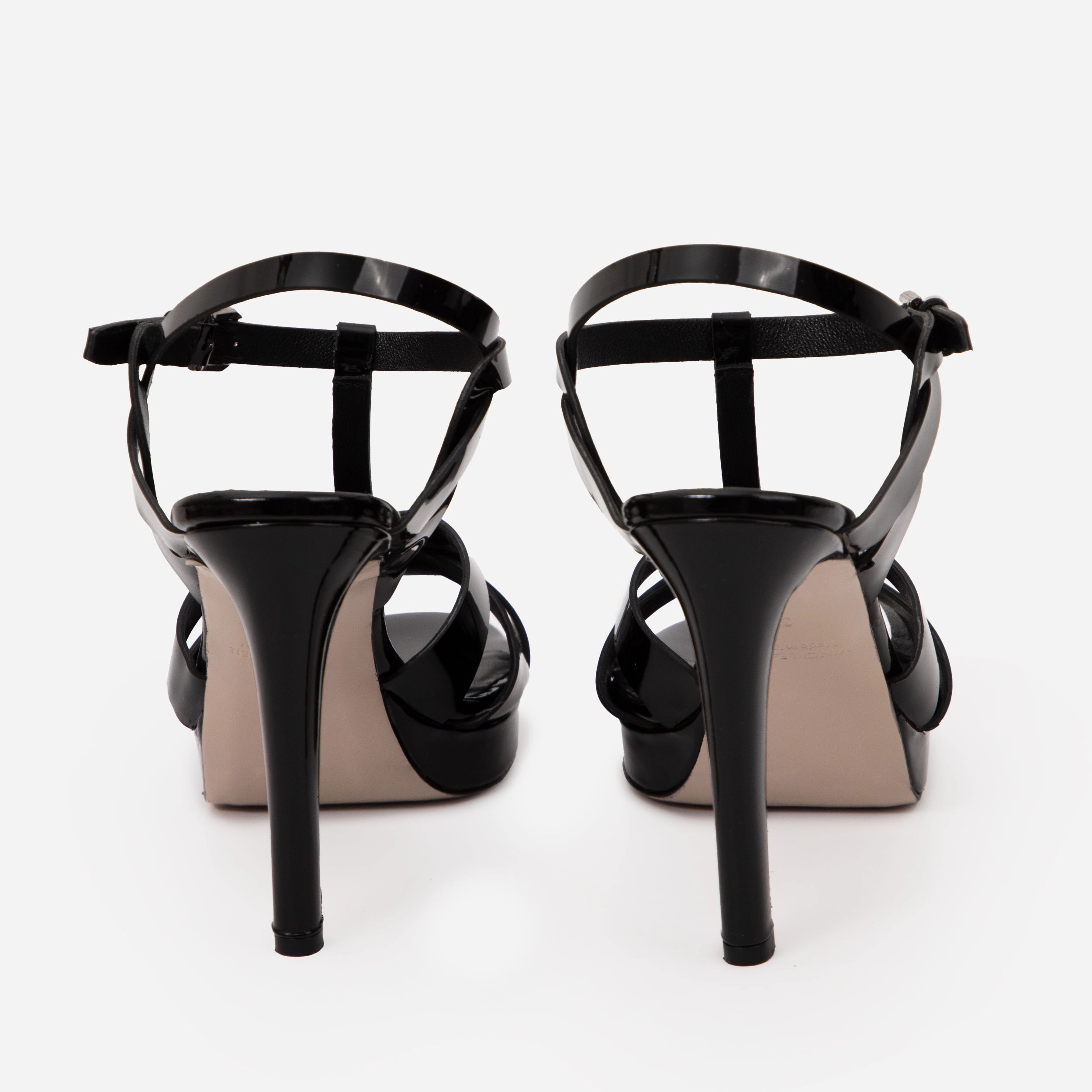 The Parisian Black Patent Leather T-Strap Platform Heel Women Sandal Flattering performance