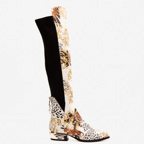 Camping Trip The Perugia Leather Pointy Toe Knee High Women Boot