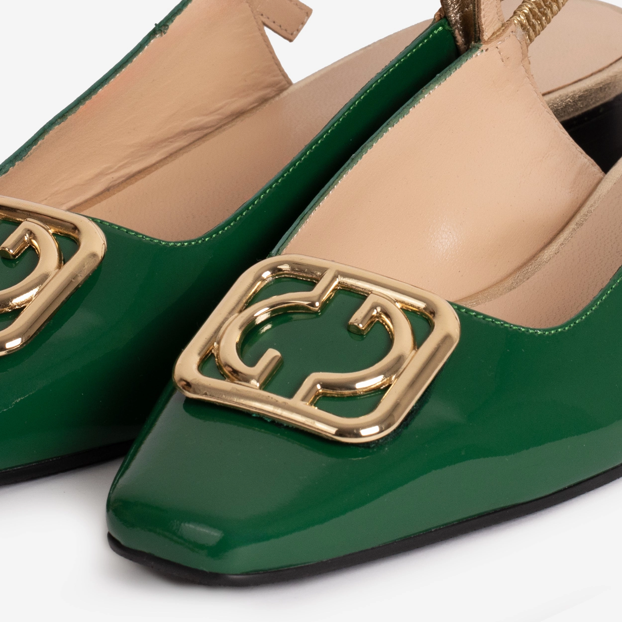 The Rosalinda Green Patent Leather Women Flat Slingback Shoe cyclists' efficiency