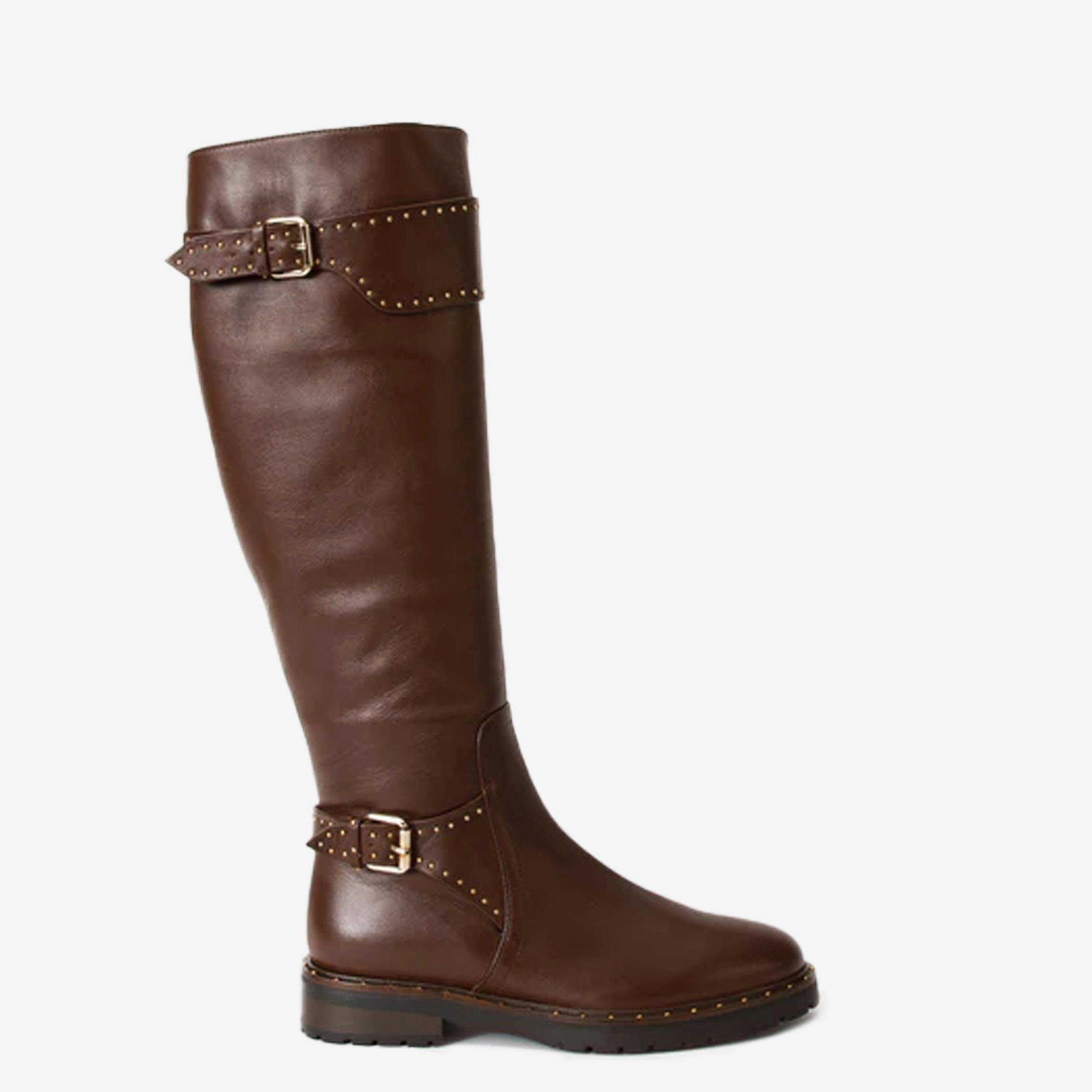 Structured grip The Sariyer Brown Leather Knee High Women Boot Final Sale!
