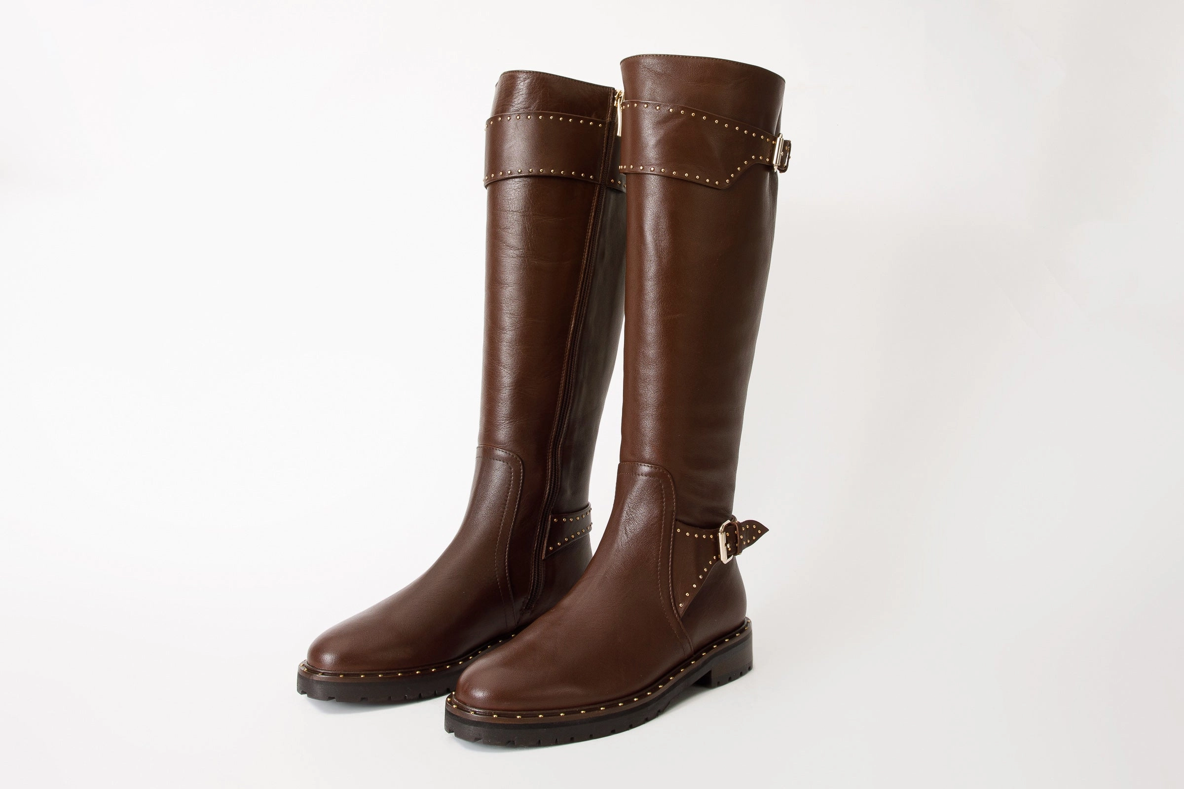 Ultra-soft traction Modern The Sariyer Brown Leather Knee High Women Boot Final Sale!
