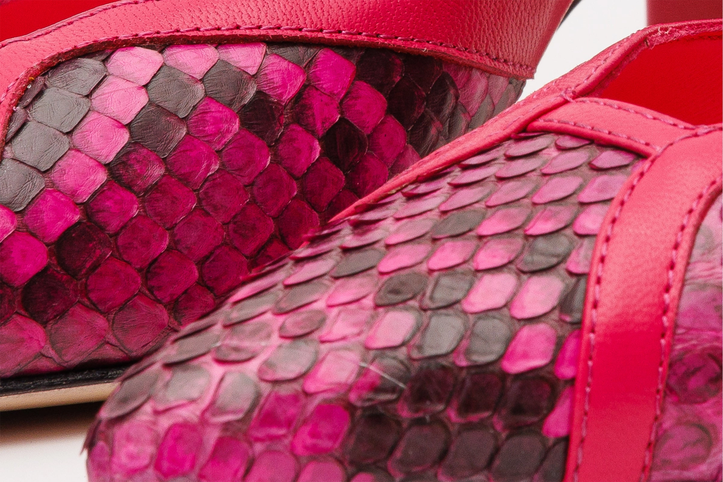 sports event least pool The Toskana Fuchsia Pythn Leather Block Heel Pump Women Shoe