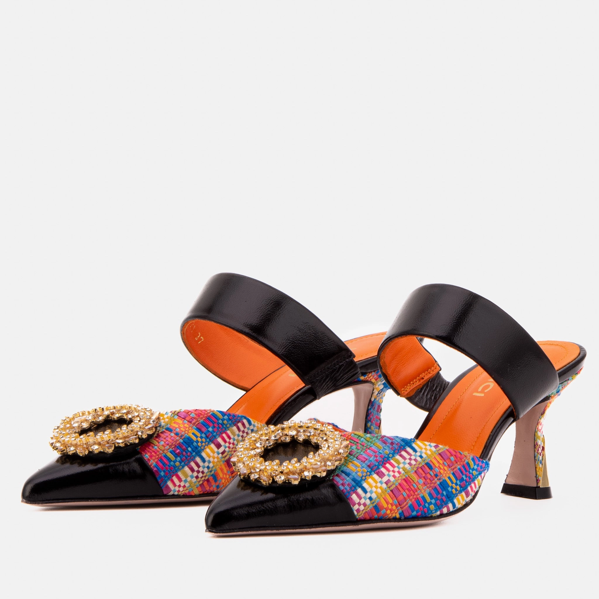 dancer - style dress - wear The Valencia Multicolor Leather Women Jewel Heel Mule Sandal