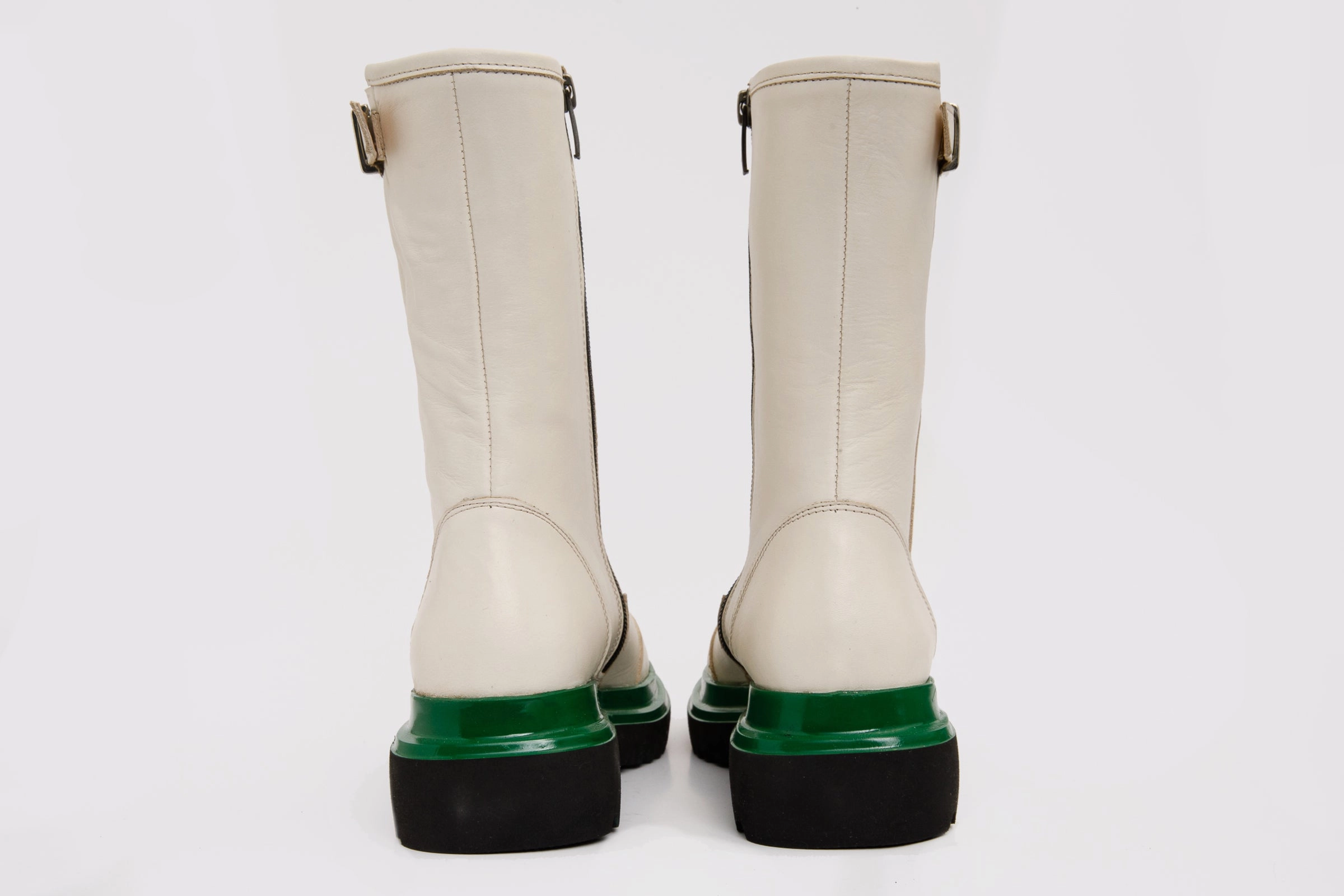 Sporty Comfort The Yako Cream Leather Mid Calf Women Boot Final Sale!