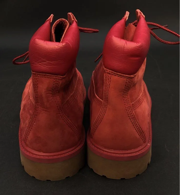 Timberland Boys A13HV Red Round Toe Combat Boots - Size 6