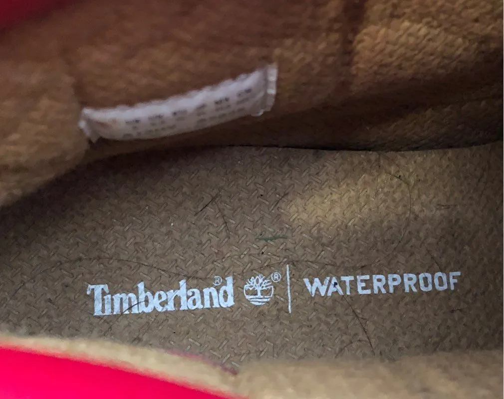 Timberland Boys A13HV Red Round Toe Combat Boots - Size 6