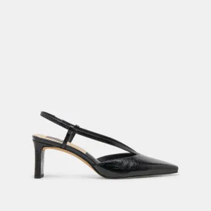 Retro Style GINAY HEELS  BLACK LEATHER