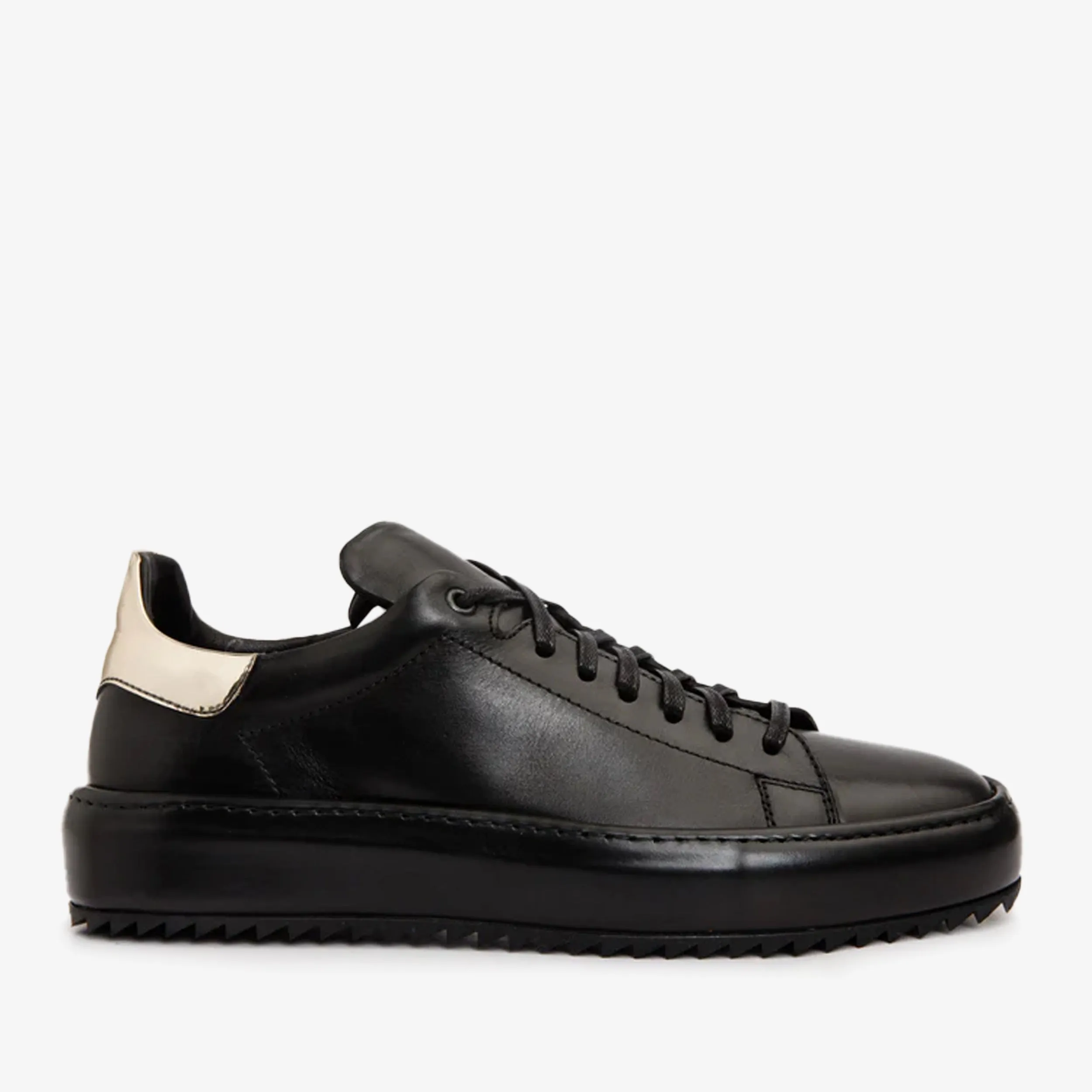 Run Secure The Noble Black Leather Men Sneaker