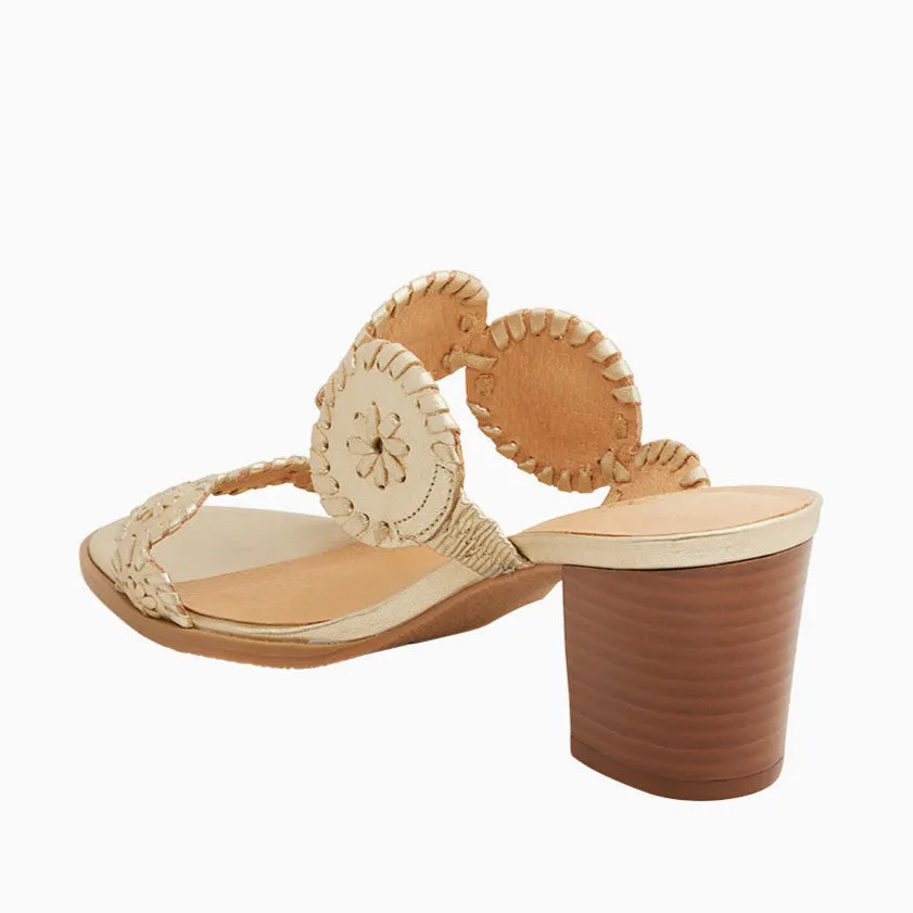 Premium Quality Instant Glam Lauren Leather Block Mid Heel