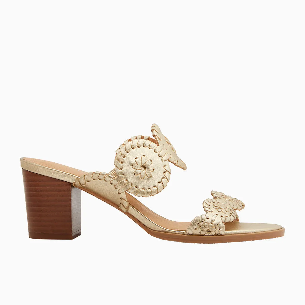 Bold Style Event Chic Lauren Leather Block Mid Heel