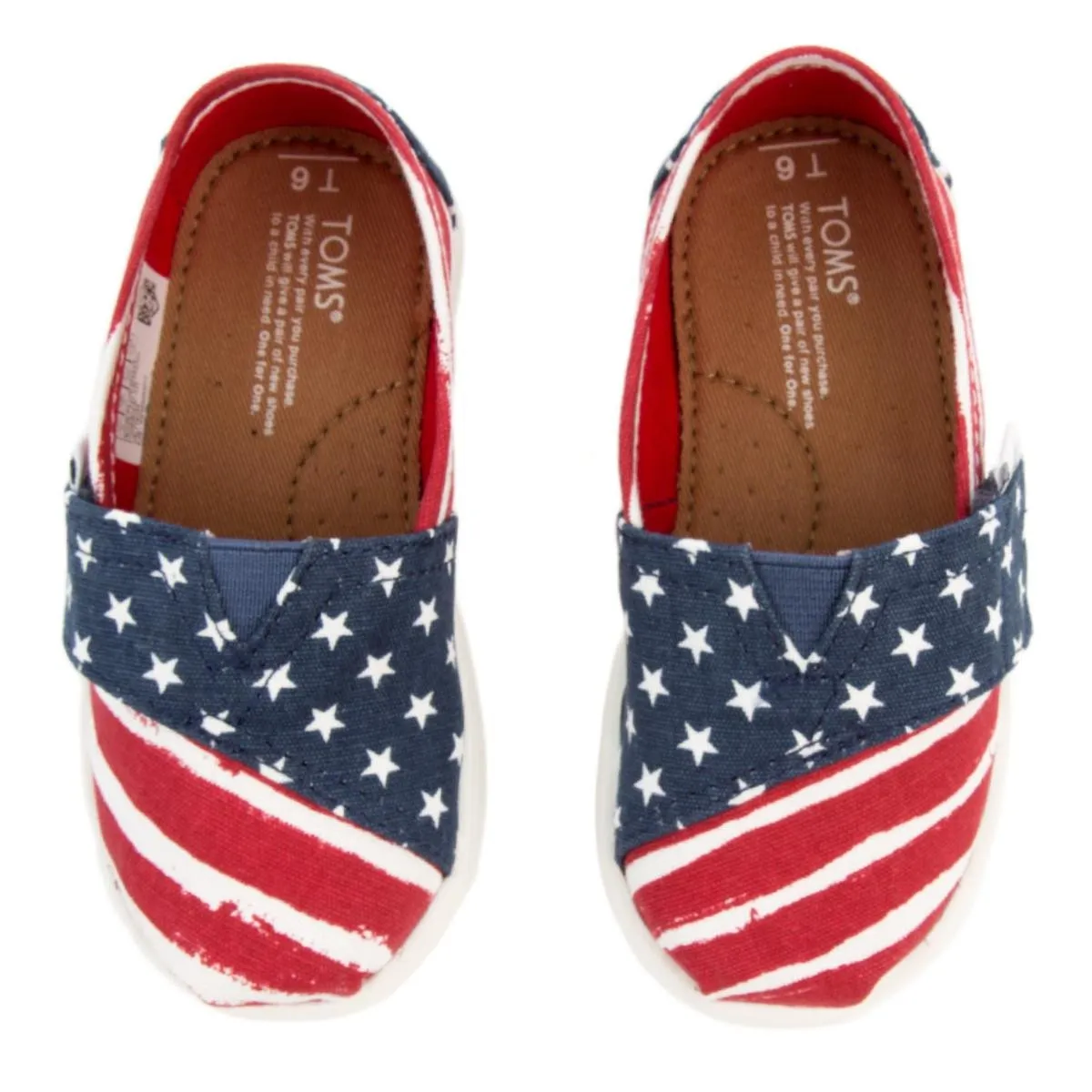 Tiny Toms Classics Americana Red, White, and Blue Flats