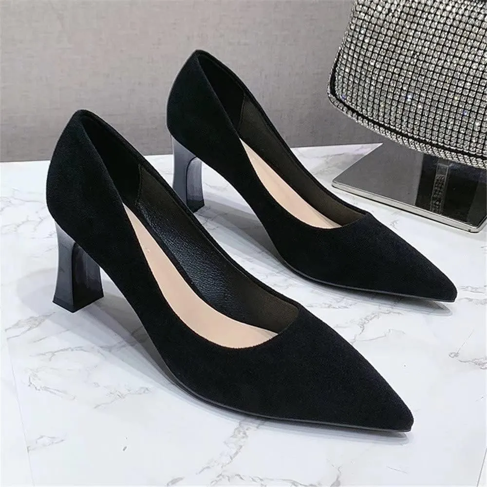 TN TANGNEST Women's Classic Closed Pointed Toe Block Heel Pumps Office Dress High Heels