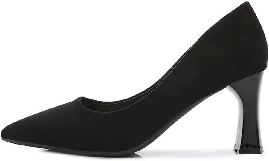 TN TANGNEST Women's Classic Closed Pointed Toe Block Heel Pumps Office Dress High Heels