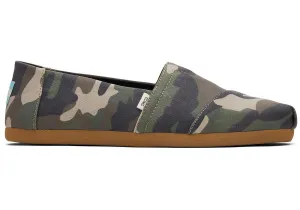 TOMS Mens Alpargata Camo Print Espadrille - Green Woodland