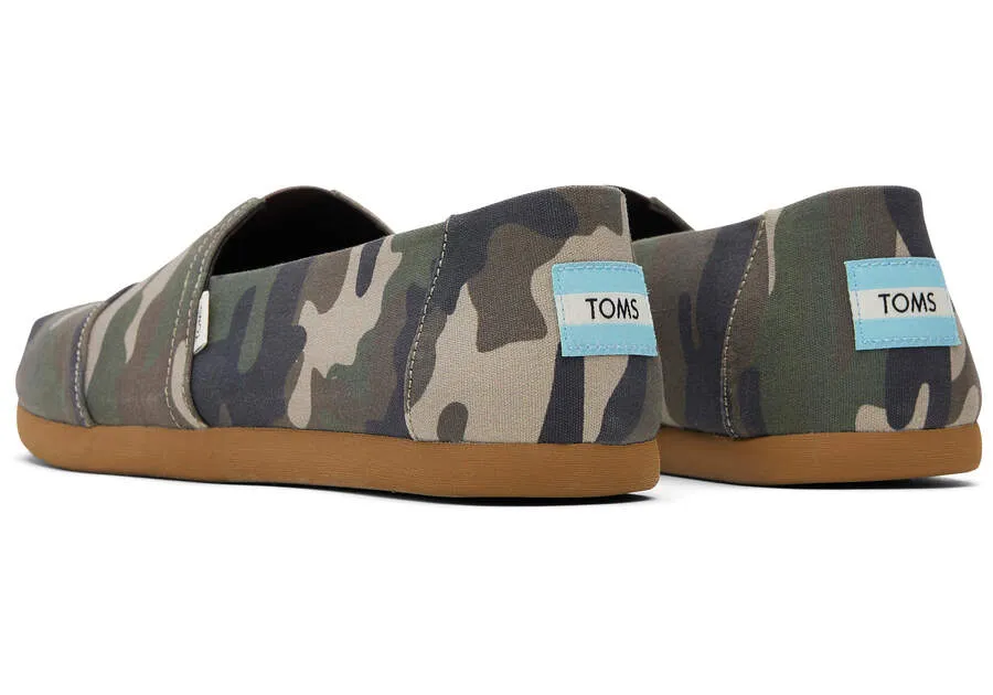 TOMS Mens Alpargata Camo Print Espadrille - Green Woodland