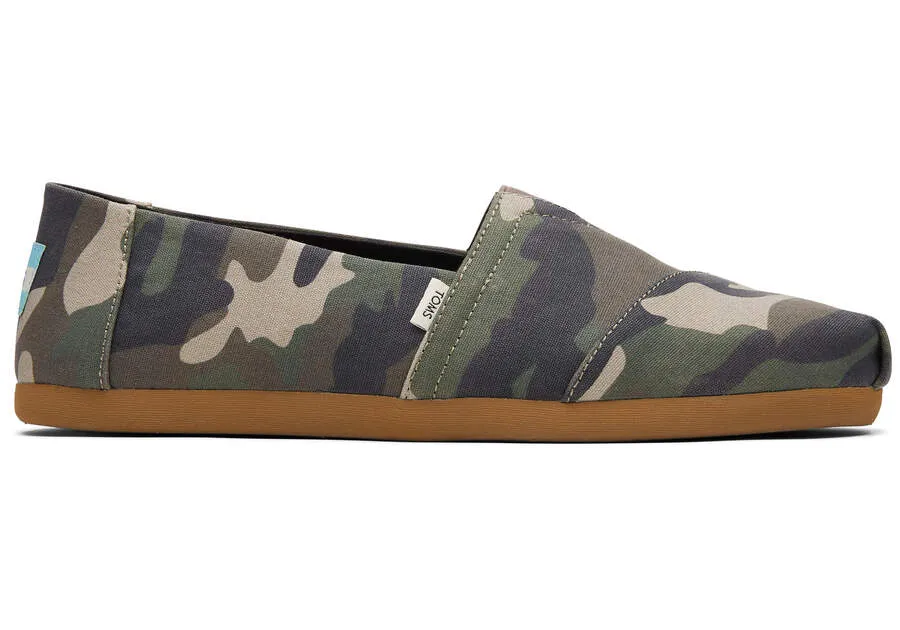 TOMS Mens Alpargata Camo Print Espadrille - Green Woodland