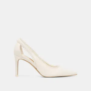KELSON PEARL HEELS TRUE WHITE LEATHER Wedding Look