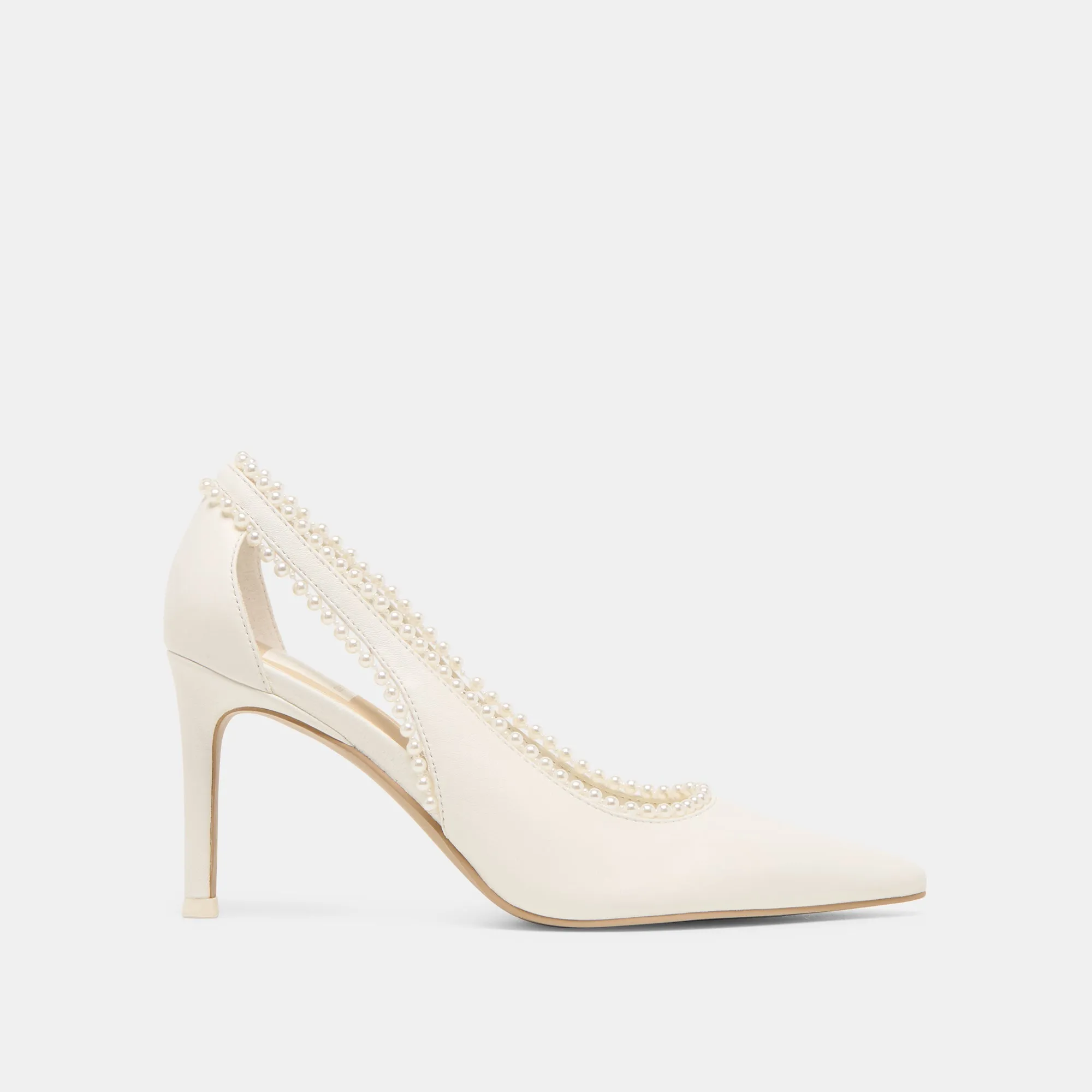 KELSON PEARL HEELS TRUE WHITE LEATHER Wedding Look