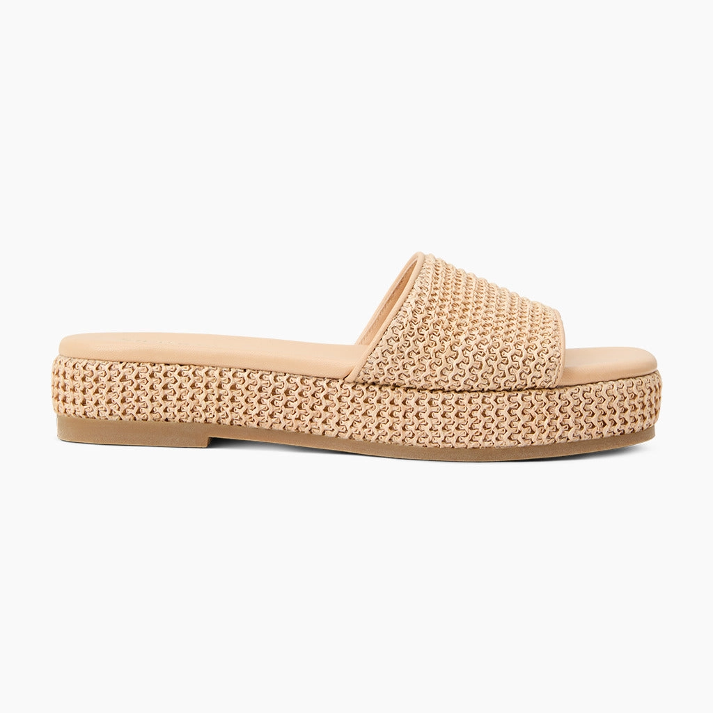 Bay Raffia Flatform Sandal Stylish Design