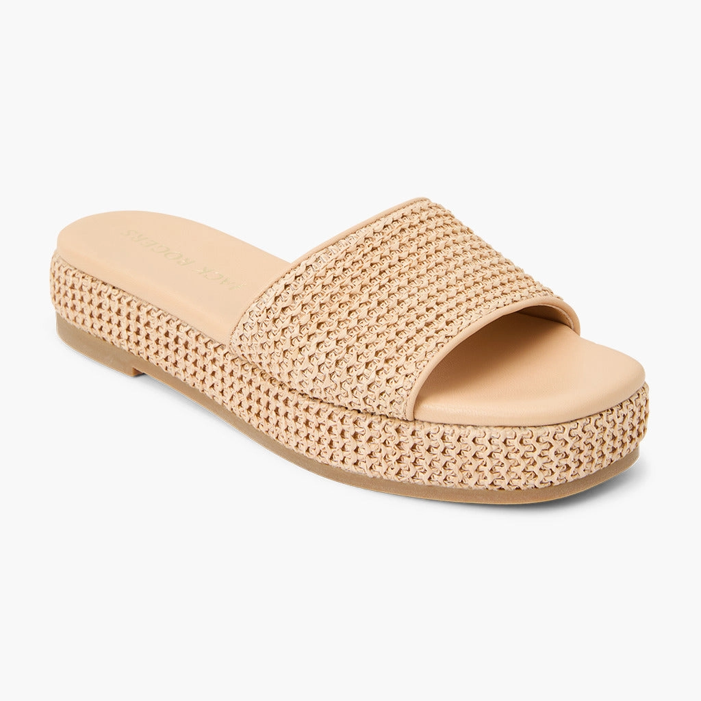 Bay Raffia Flatform Sandal Total Ease