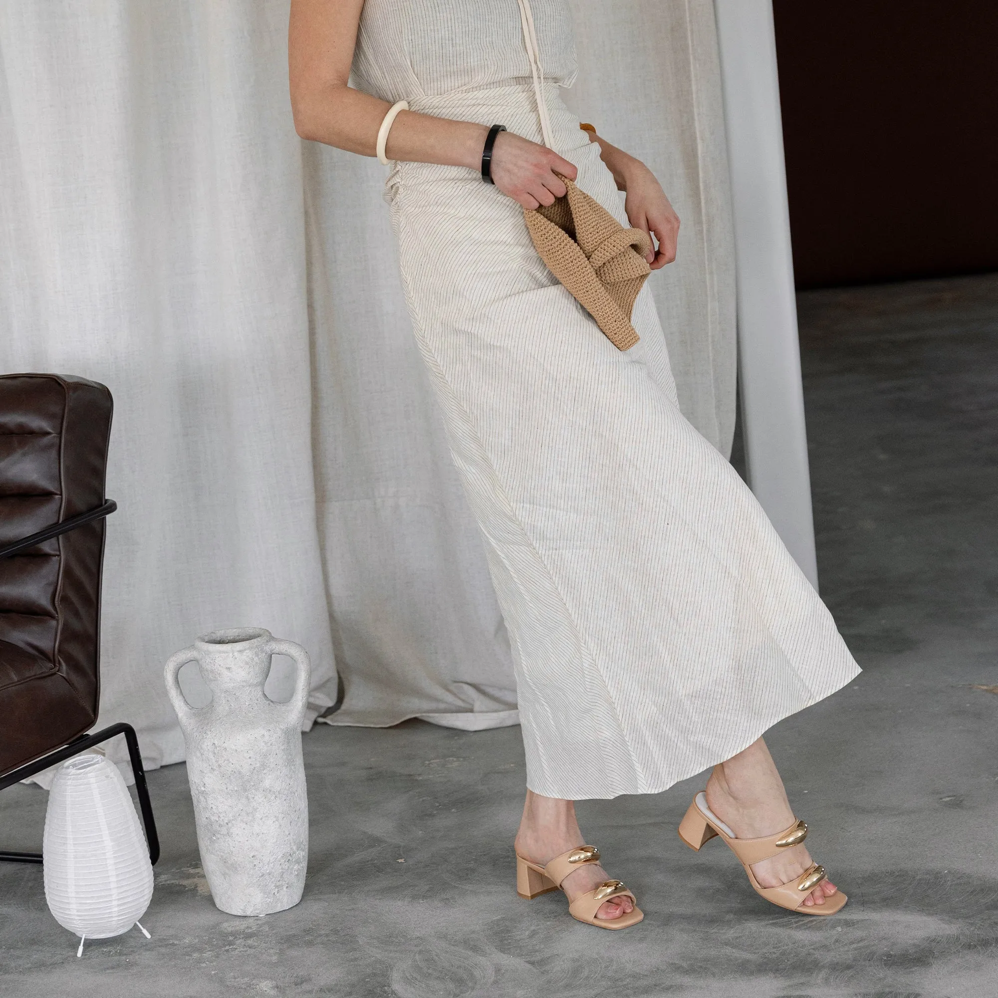 BARNET HEELS LIGHT TAN LEATHER Spring Sandals Vintage Glow