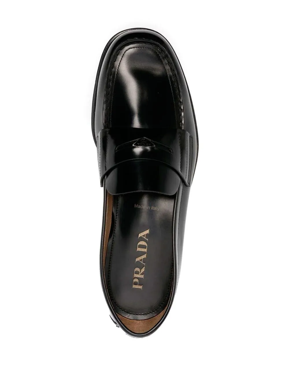 Triangle-logo penny loafers
